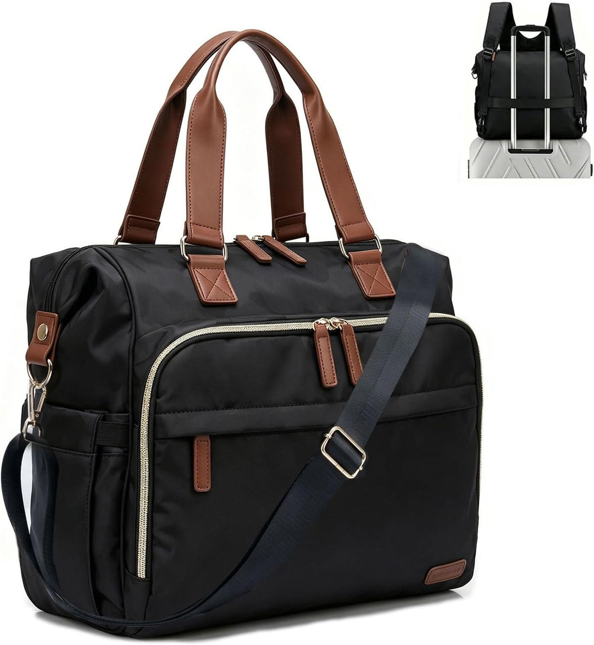 Diaper Bag Backpack Mommy Bag Large Capacity Diaper Backpack Travel Essential Baby Diaper Bag for Mom and Dad, Black (Blue & Creamy-White)