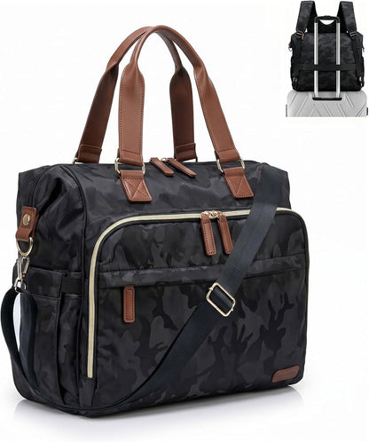 Diaper Bag Backpack Mommy Bag Large Capacity Diaper Backpack Travel Essential Baby Diaper Bag for Mom and Dad, Black (Blue & Creamy-White)