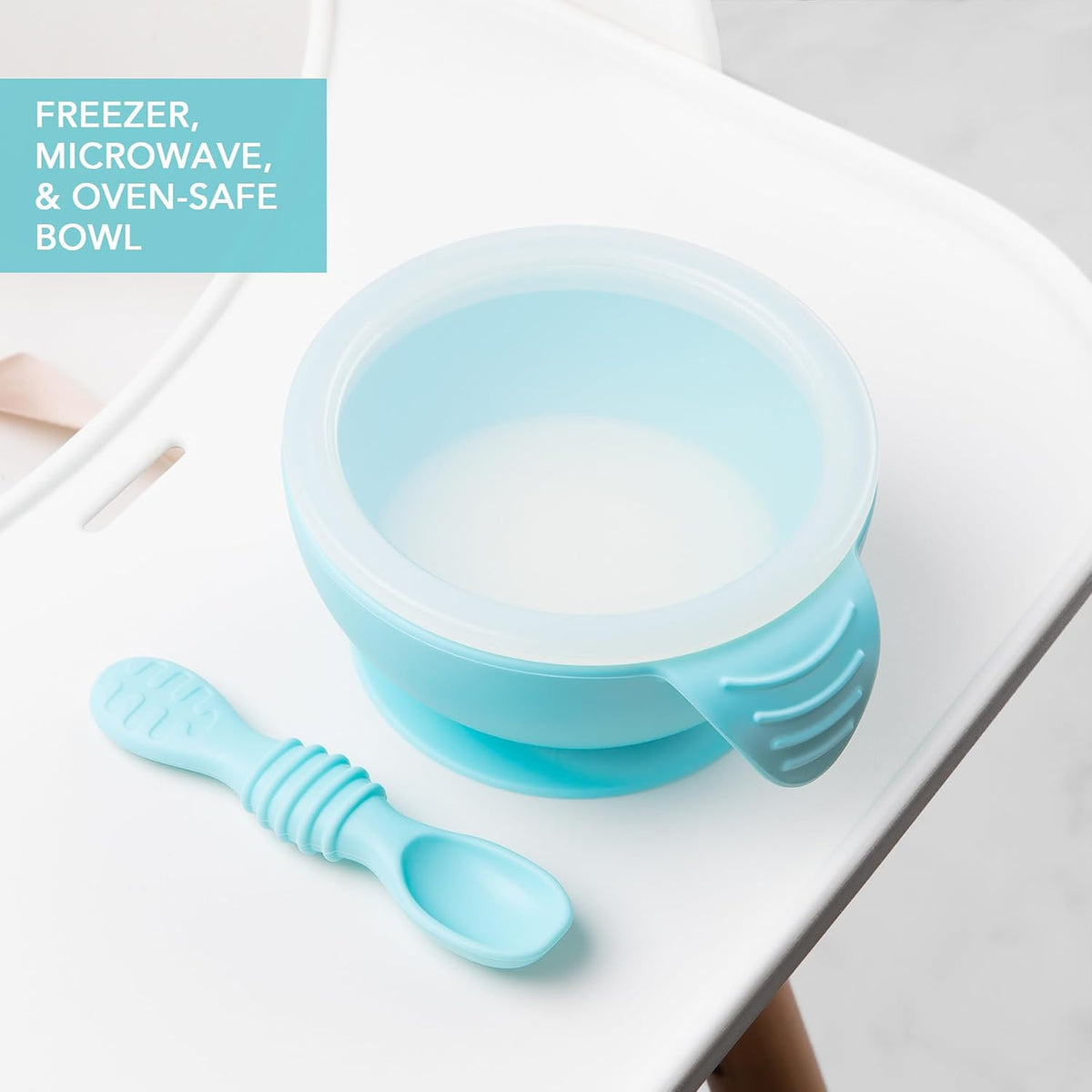 First Feeding Set - Bowl, Lid, Spoon & Silicone Pocket Bib