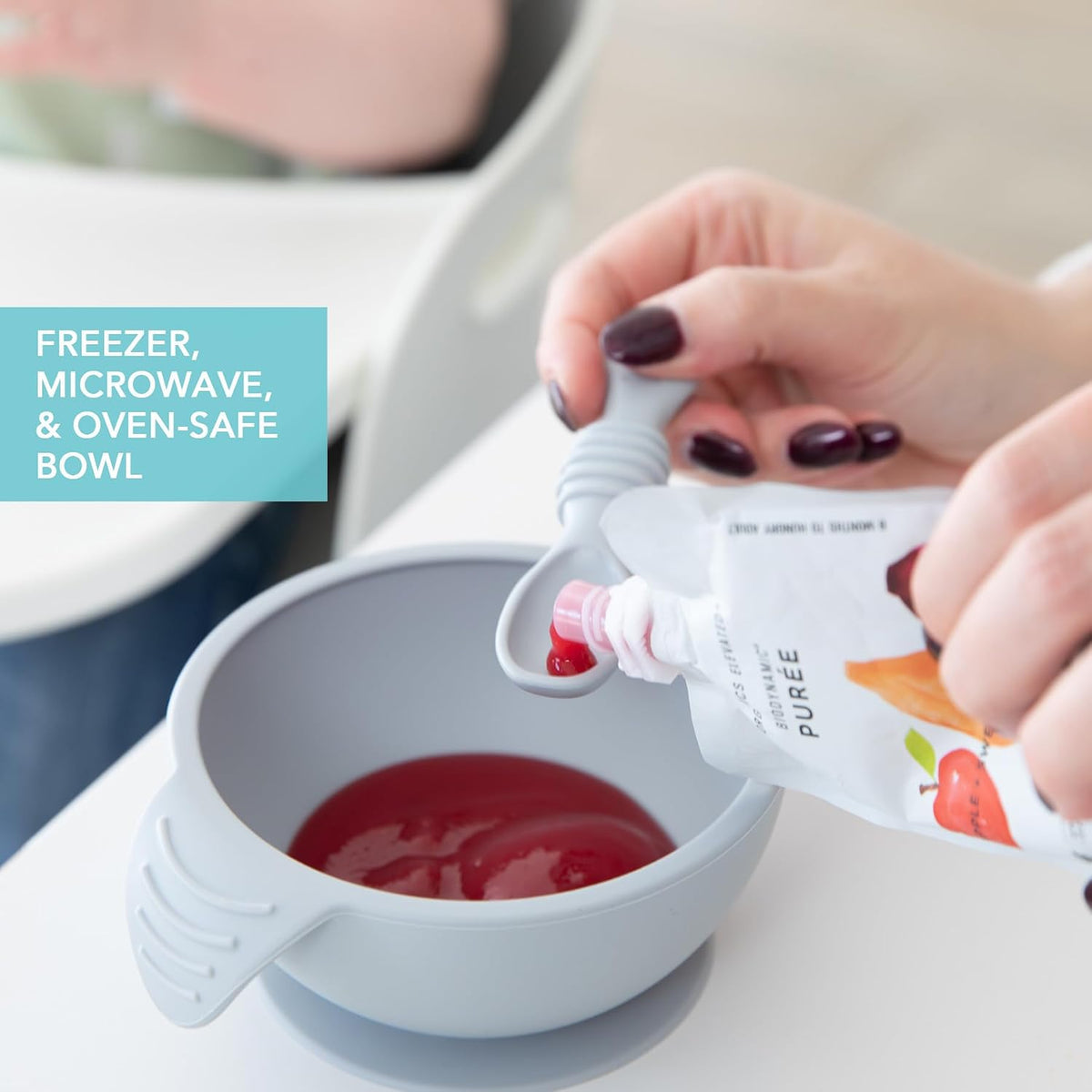 First Feeding Set - Bowl, Lid, Spoon & Silicone Pocket Bib