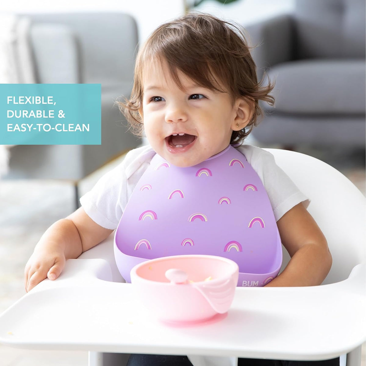 First Feeding Set - Bowl, Lid, Spoon & Silicone Pocket Bib