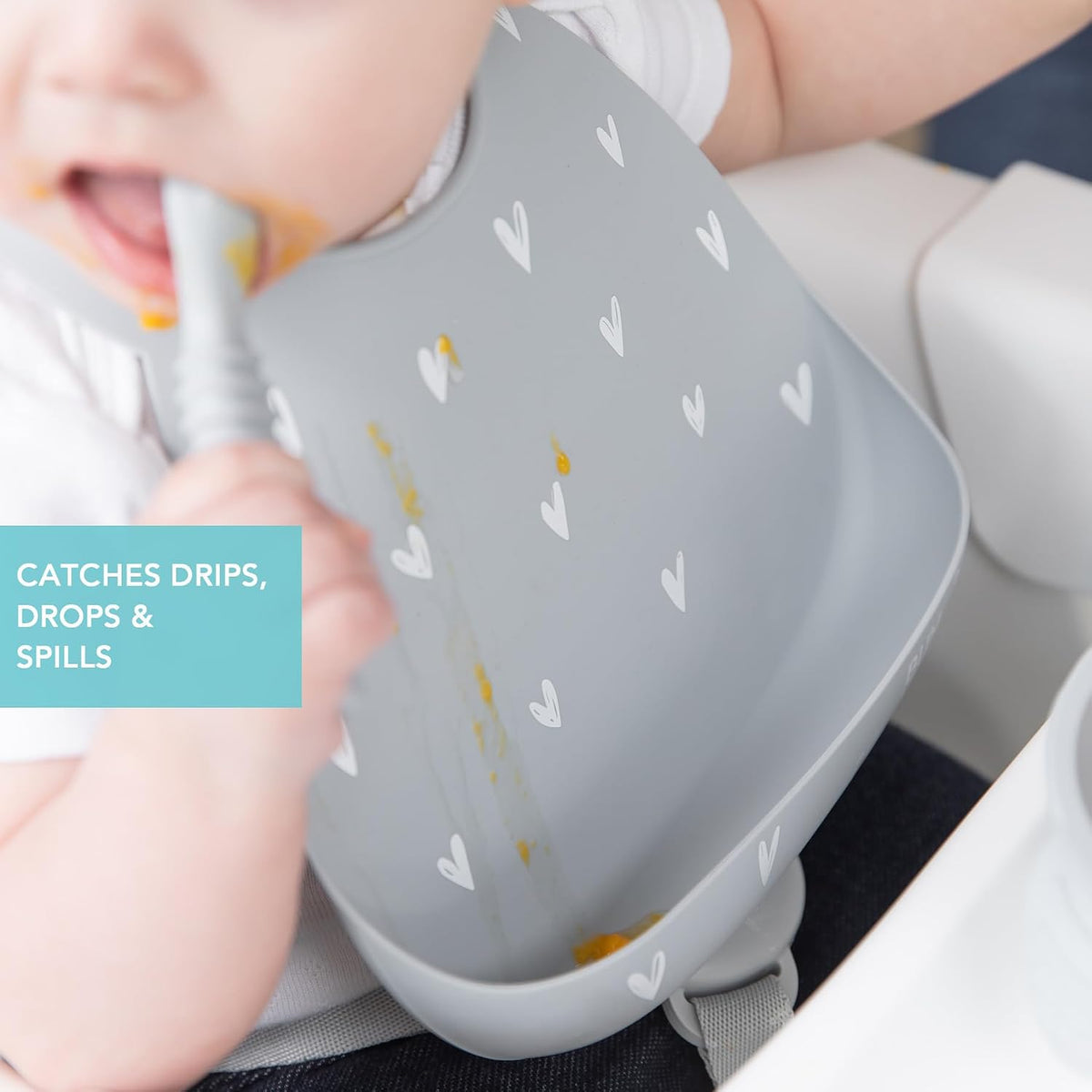 First Feeding Set - Bowl, Lid, Spoon & Silicone Pocket Bib