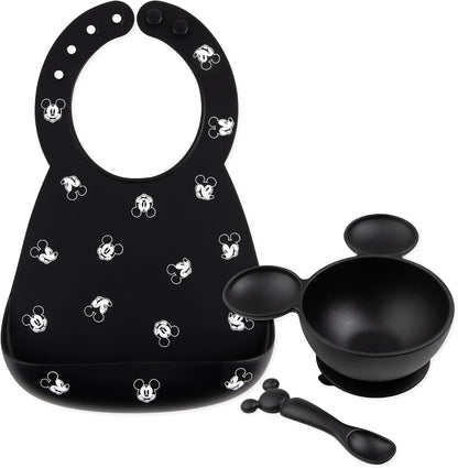 First Feeding Set - Bowl, Lid, Spoon & Silicone Pocket Bib