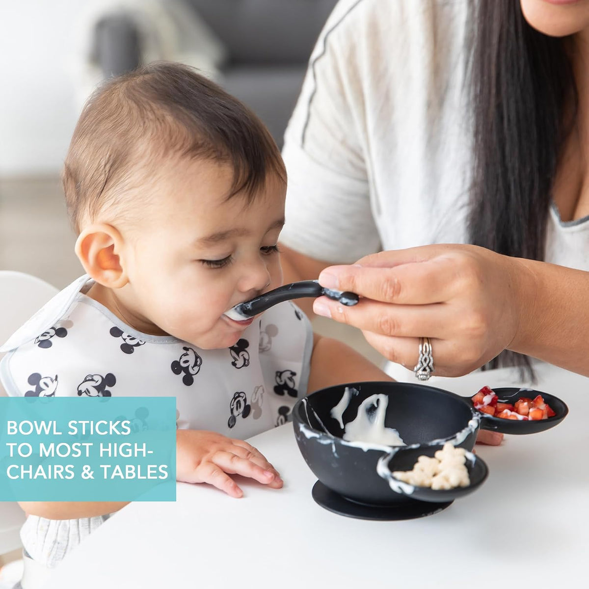 First Feeding Set - Bowl, Lid, Spoon & Silicone Pocket Bib