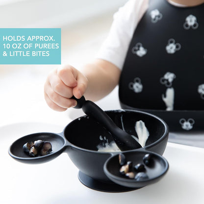 First Feeding Set - Bowl, Lid, Spoon & Silicone Pocket Bib