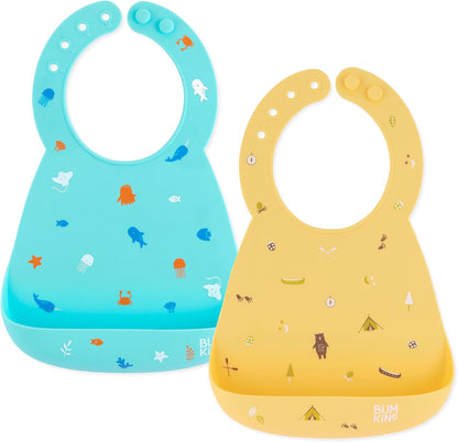 First Feeding Set - Bowl, Lid, Spoon & Silicone Pocket Bib