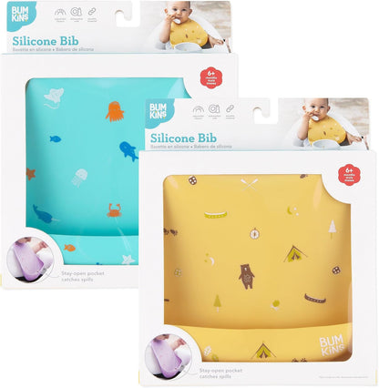 First Feeding Set - Bowl, Lid, Spoon & Silicone Pocket Bib