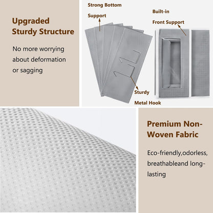 Over the Door Pocket Organizer, 5 Pockets Fabric Hanging Closet, Clear Window Storage Bag for Pantry Baby Nursery Bathroom Bathroom Closet Dorm, Gray