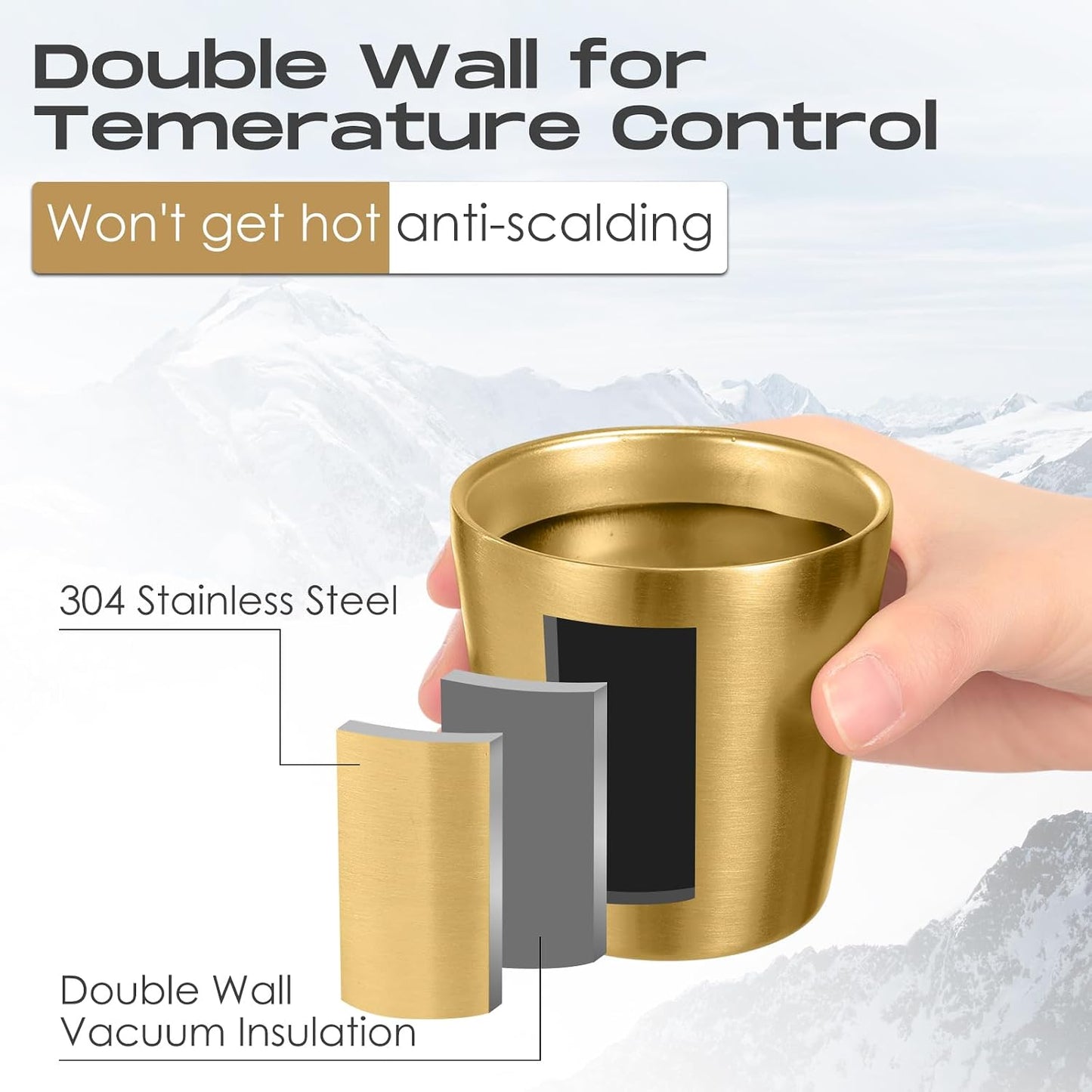 8 Pack Stainless Steel Insulated Cup 10 oz Metal Tumbler Double Wall Vacuum Water Glasses Camping Reusable Mugs Bbq Home Office Party Coffee
