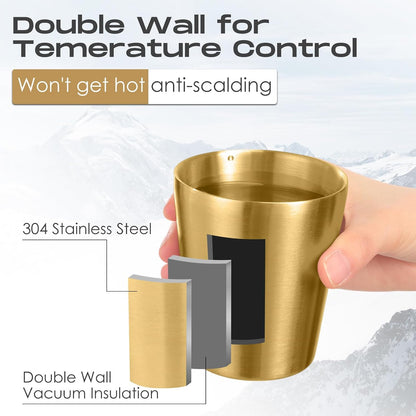 8 Pack Stainless Steel Insulated Cup 10 oz Metal Tumbler Double Wall Vacuum Water Glasses Camping Reusable Mugs Bbq Home Office Party Coffee