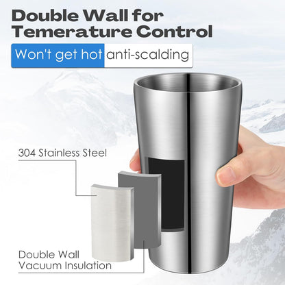 8 Pack Stainless Steel Insulated Cup 10 oz Metal Tumbler Double Wall Vacuum Water Glasses Camping Reusable Mugs Bbq Home Office Party Coffee