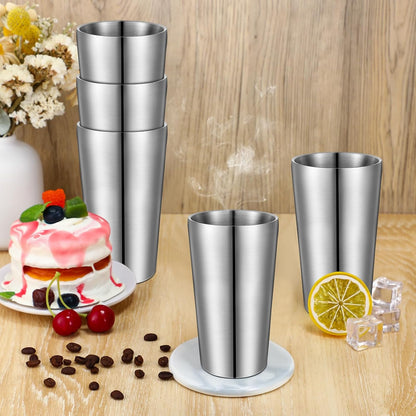 8 Pack Stainless Steel Insulated Cup 10 oz Metal Tumbler Double Wall Vacuum Water Glasses Camping Reusable Mugs Bbq Home Office Party Coffee
