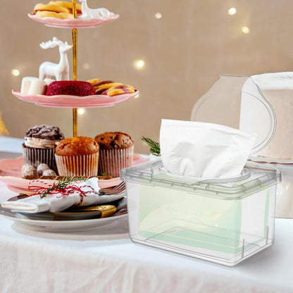 Portable Baby Wipes Dispenser Box 3 Pack Wet Tissue Holder with Lid - Compact Storage Container for Home Travel and Nursery