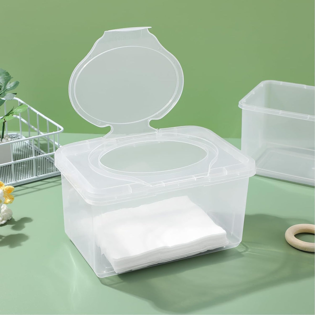 Portable Baby Wipes Dispenser Box 3 Pack Wet Tissue Holder with Lid - Compact Storage Container for Home Travel and Nursery