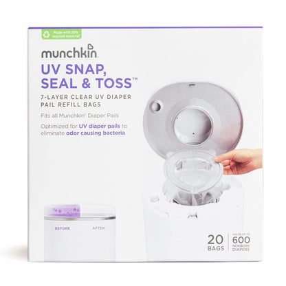 ® UV Snap, Seal & Toss™ Diaper Pail Refill Bags, Holds up to 600 Newborn Diapers, 20 Pack