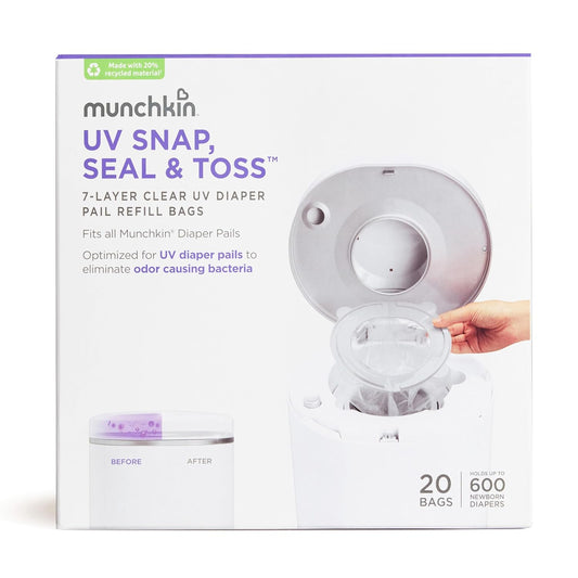® UV Snap, Seal & Toss™ Diaper Pail Refill Bags, Holds up to 600 Newborn Diapers, 20 Pack