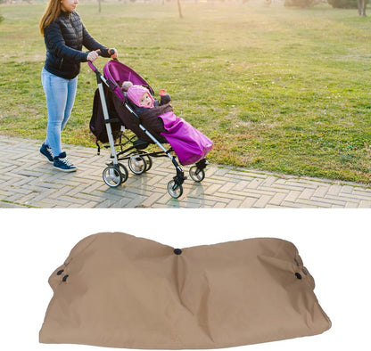 Stroller Hand Muff, Winter Extra Thick Stroller Hand Muff, Thick Pushchair Gloves Thicker Oxford Fabric Pushchair Gloves for Outdoor Comfort(Gold)