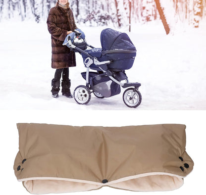 Stroller Hand Muff, Winter Extra Thick Stroller Hand Muff, Thick Pushchair Gloves Thicker Oxford Fabric Pushchair Gloves for Outdoor Comfort(Gold)