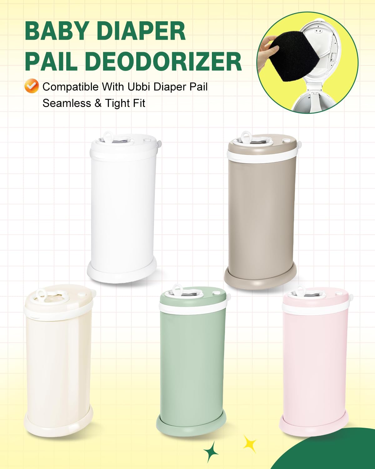 Baby Diaper Pail Deodorizer Refill Compatible with Ubbi Diaper Pail