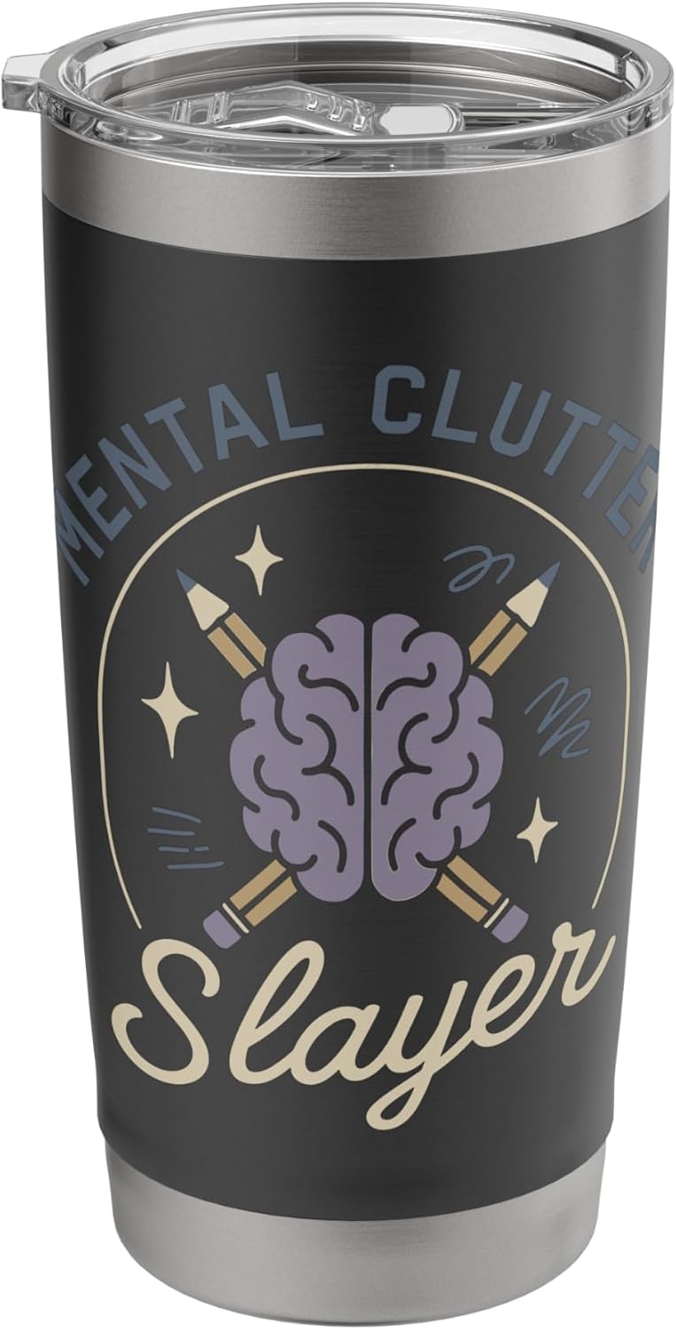Brain Dump Mental Clarity Journaling Productivity Focus Stainless Steel Insulated Tumbler