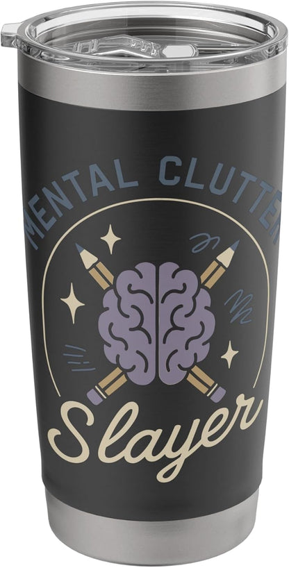 Brain Dump Mental Clarity Journaling Productivity Focus Stainless Steel Insulated Tumbler