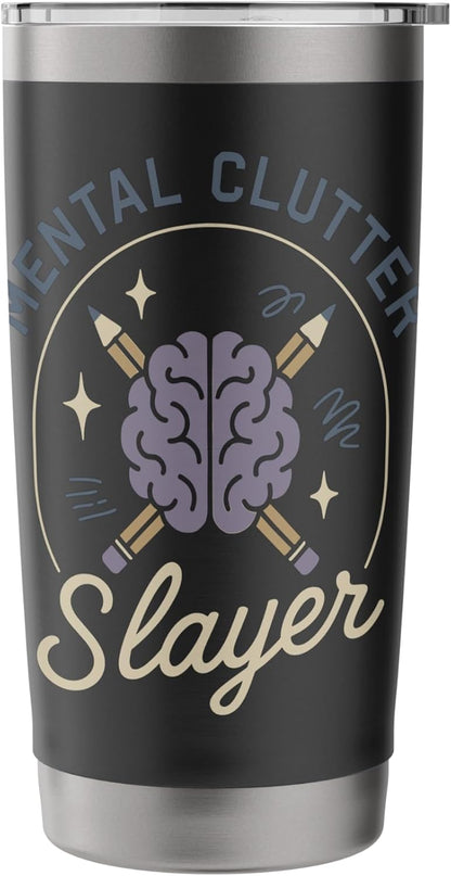 Brain Dump Mental Clarity Journaling Productivity Focus Stainless Steel Insulated Tumbler