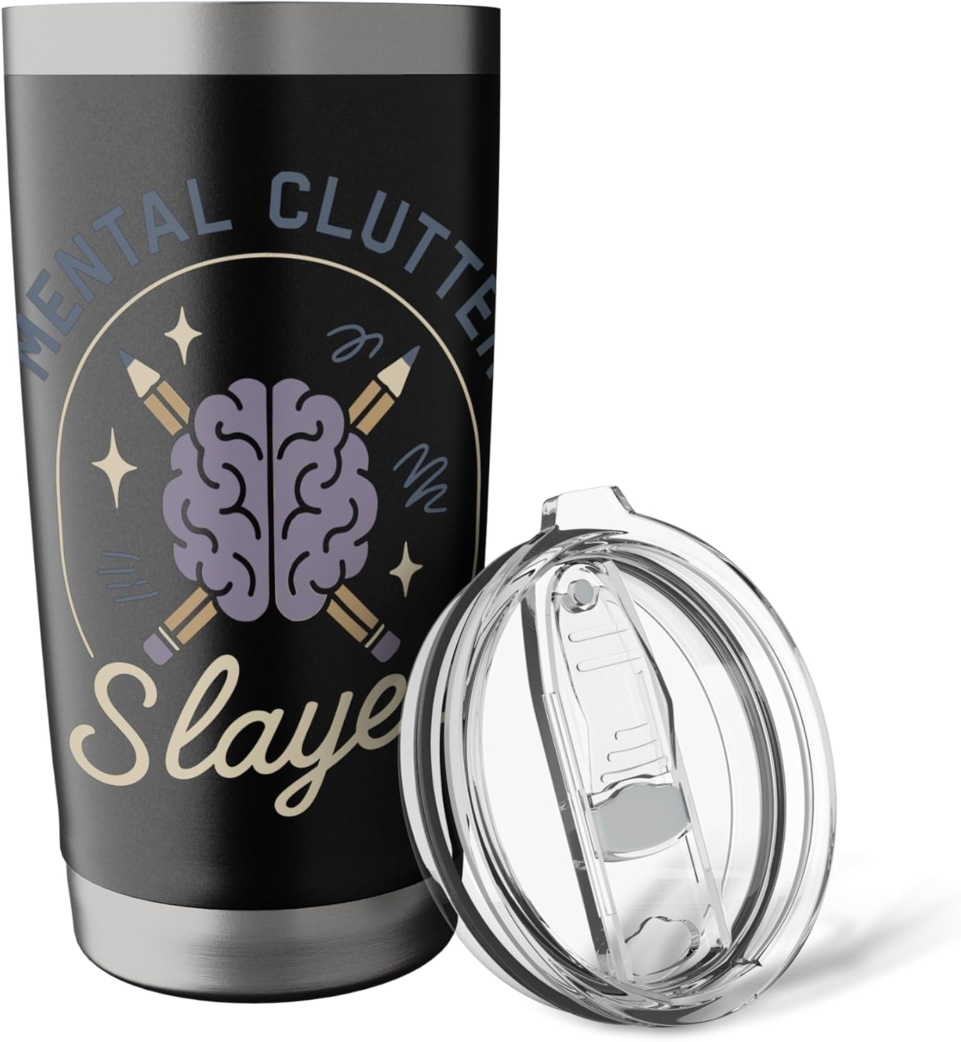 Brain Dump Mental Clarity Journaling Productivity Focus Stainless Steel Insulated Tumbler