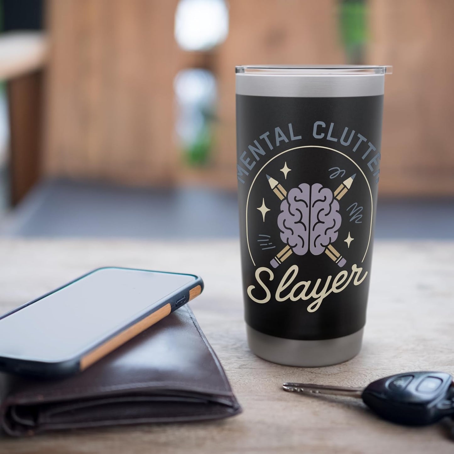 Brain Dump Mental Clarity Journaling Productivity Focus Stainless Steel Insulated Tumbler