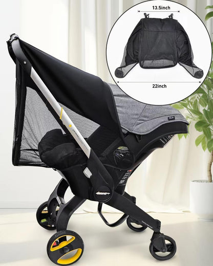 Stroller Sun Shade - Universal Stroller Sun Shade for Travel Strollers, Jogging Strollers; Baby and Toddler Travel Essential; Safely Blocks Up to 97% of UV, Easy to Install