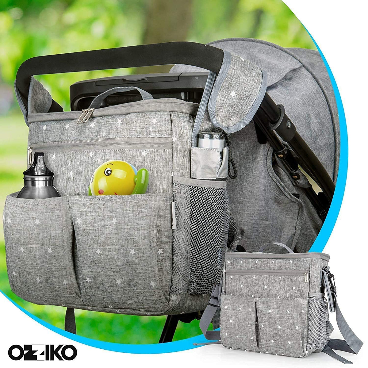 Stroller Organizer, Universal Diaper Bag Backpack Bag Fit for Newborn Baby Girl Or Boy Tote, Gift for Shower, New Parents, New Mom, Infants, Toddlers, Babies