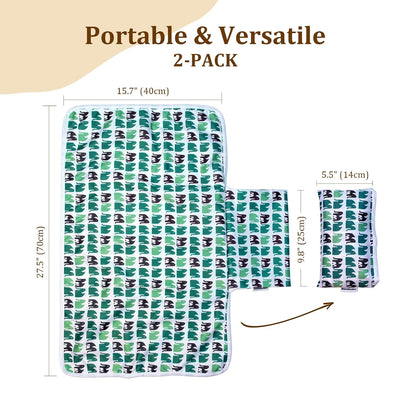 Waterproof Cloth Diaper Changing Pad - Waterproof Reusable Absorbent Mat for Cloth Diapers, Baby Crib, Travel, Daycare, 2 Pack 27.5 * 15.7 Inches