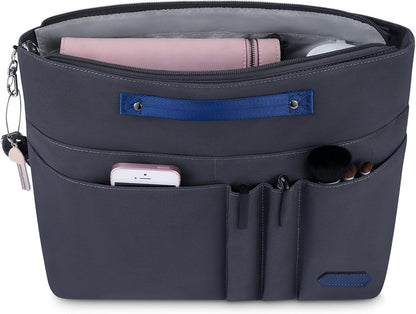 Purse Organizer Insert for Handbags,Tote Bag Organizer Insert Zipper Bag for Women, Handbag Organizer Inside Liner with 15 Pockets
