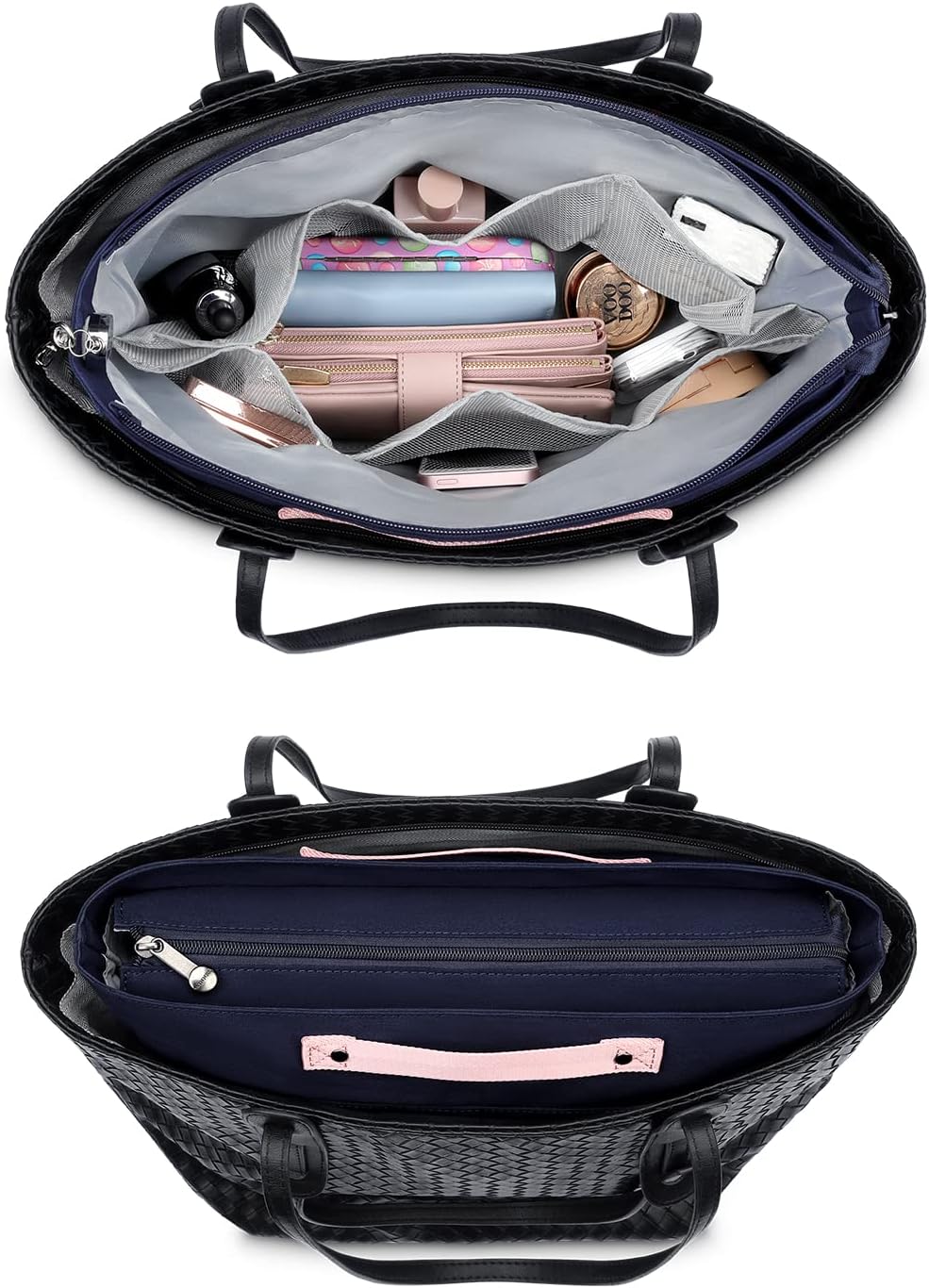 Purse Organizer Insert for Handbags,Tote Bag Organizer Insert Zipper Bag for Women, Handbag Organizer Inside Liner with 15 Pockets
