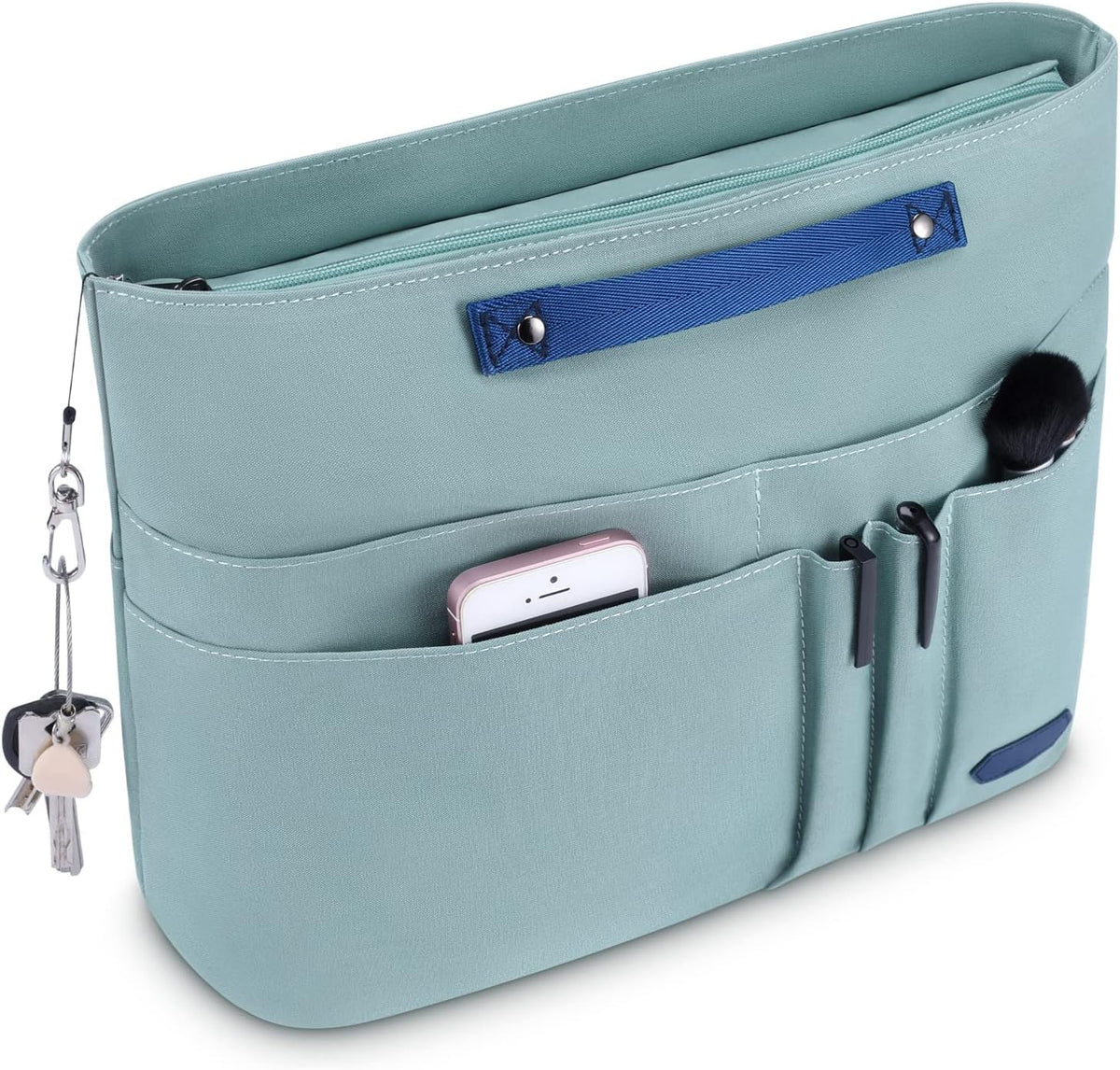 Purse Organizer Insert for Handbags,Tote Bag Organizer Insert Zipper Bag for Women, Handbag Organizer Inside Liner with 15 Pockets
