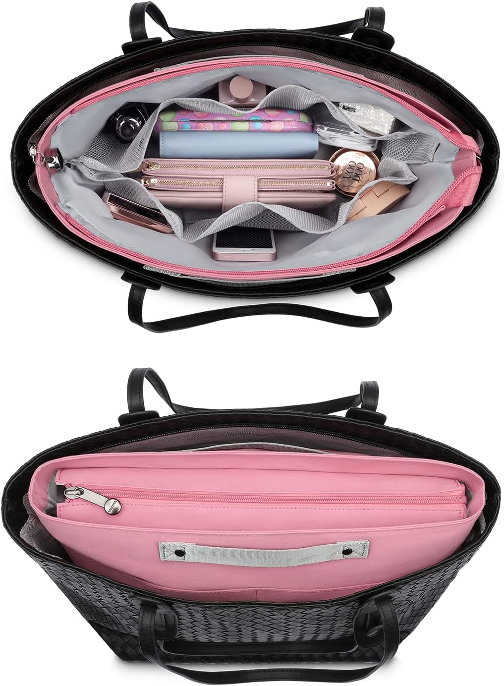 Purse Organizer Insert for Handbags,Tote Bag Organizer Insert Zipper Bag for Women, Handbag Organizer Inside Liner with 15 Pockets