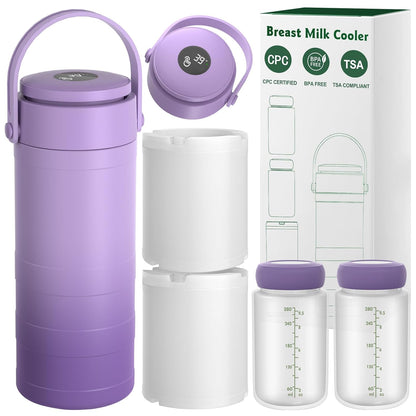 Portable Breast Milk Cooler Bottle with Touch Temp Display for Travel