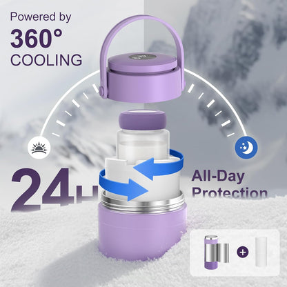 Portable Breast Milk Cooler Bottle with Touch Temp Display for Travel