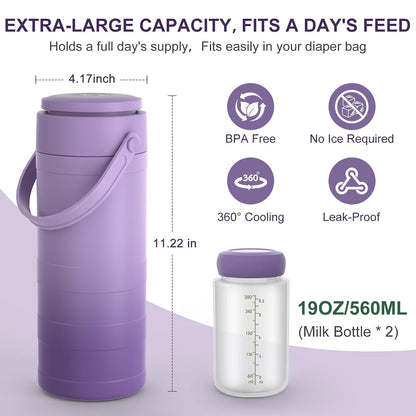 Portable Breast Milk Cooler Bottle with Touch Temp Display for Travel