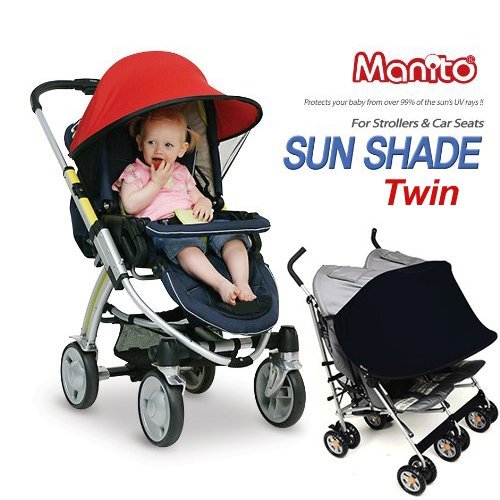 Sun Shade for Twin Stroller (Black)