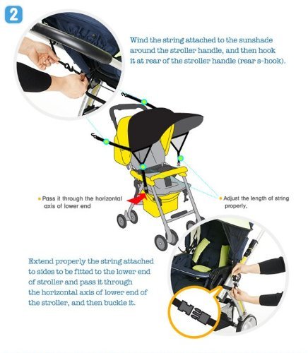 Sun Shade for Twin Stroller (Black)