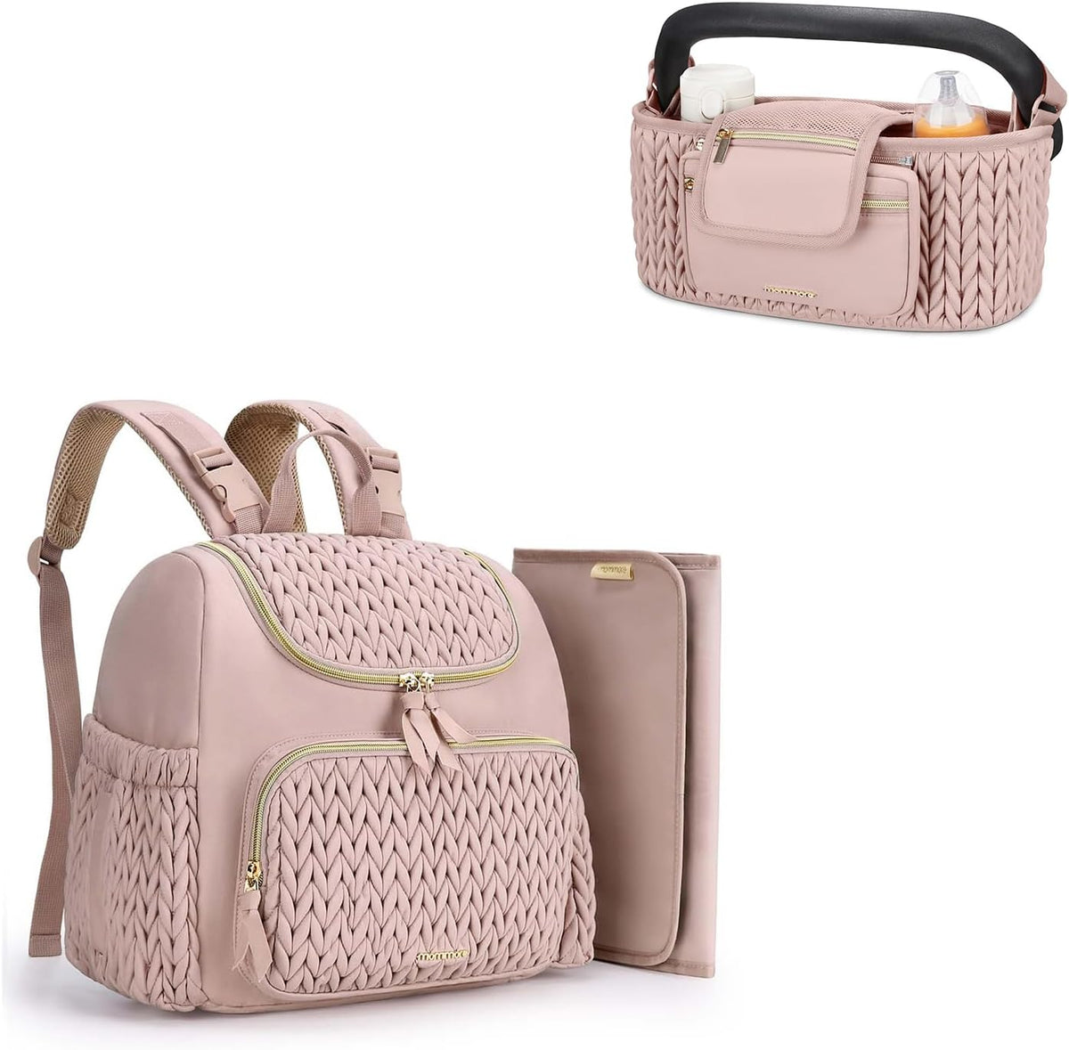 Small Diaper Bag with Stroller Organizer with Insulated Pocket