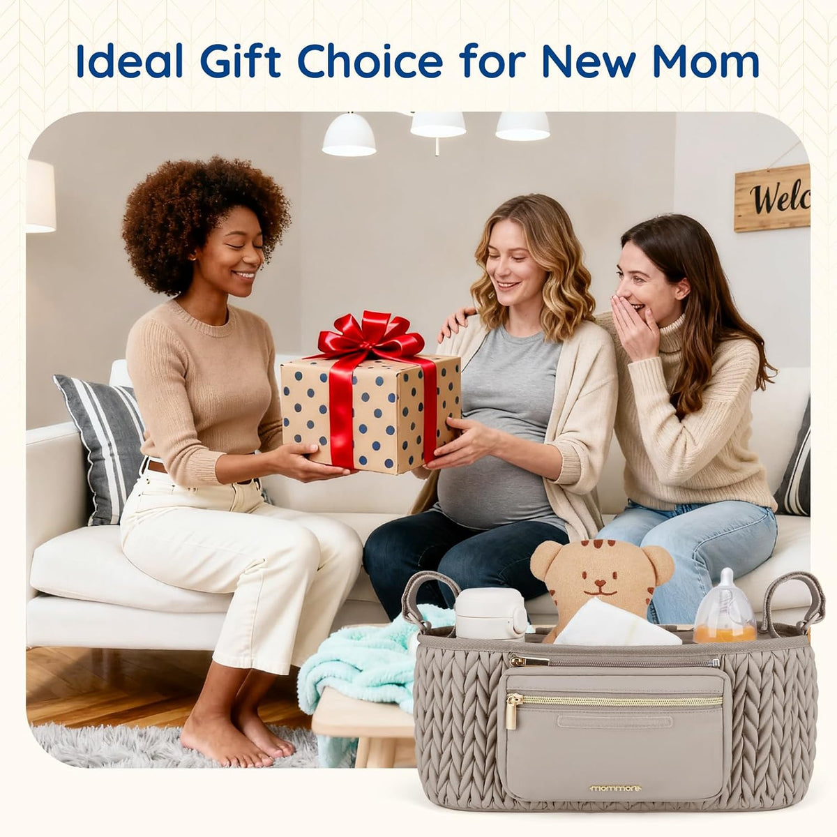 Small Diaper Bag with Stroller Organizer with Insulated Pocket