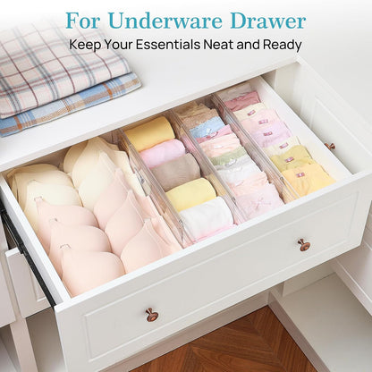 6" Tall Upgrade Drawer Dividers, 12.8"-22.3" Expandable, 8 Pack