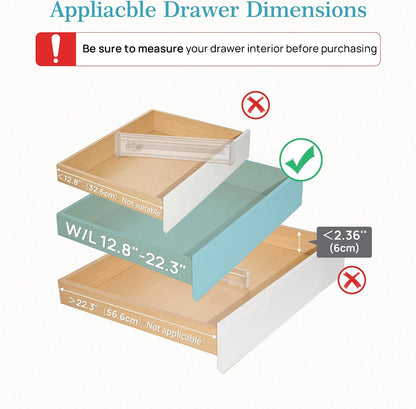 6" Tall Upgrade Drawer Dividers, 12.8"-22.3" Expandable, 8 Pack