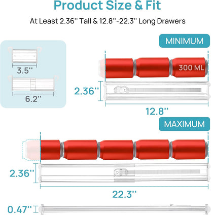 6" Tall Upgrade Drawer Dividers, 12.8"-22.3" Expandable, 8 Pack