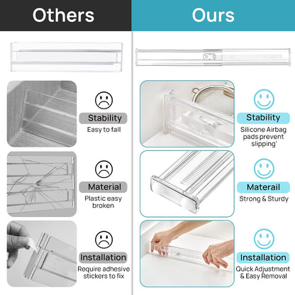 6" Tall Upgrade Drawer Dividers, 12.8"-22.3" Expandable, 8 Pack