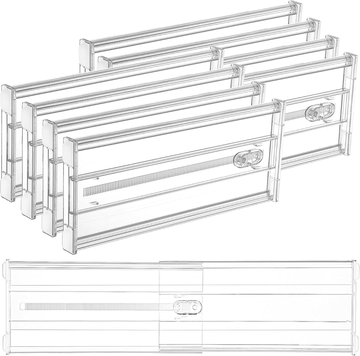 6" Tall Upgrade Drawer Dividers, 12.8"-22.3" Expandable, 8 Pack