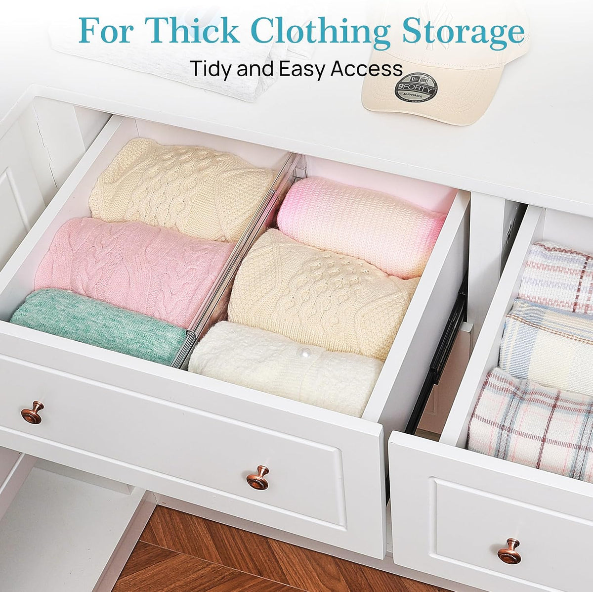 6" Tall Upgrade Drawer Dividers, 12.8"-22.3" Expandable, 8 Pack
