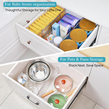 6" Tall Upgrade Drawer Dividers, 12.8"-22.3" Expandable, 8 Pack