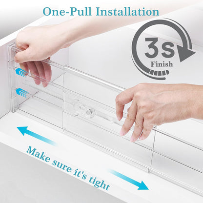 6" Tall Upgrade Drawer Dividers, 12.8"-22.3" Expandable, 8 Pack